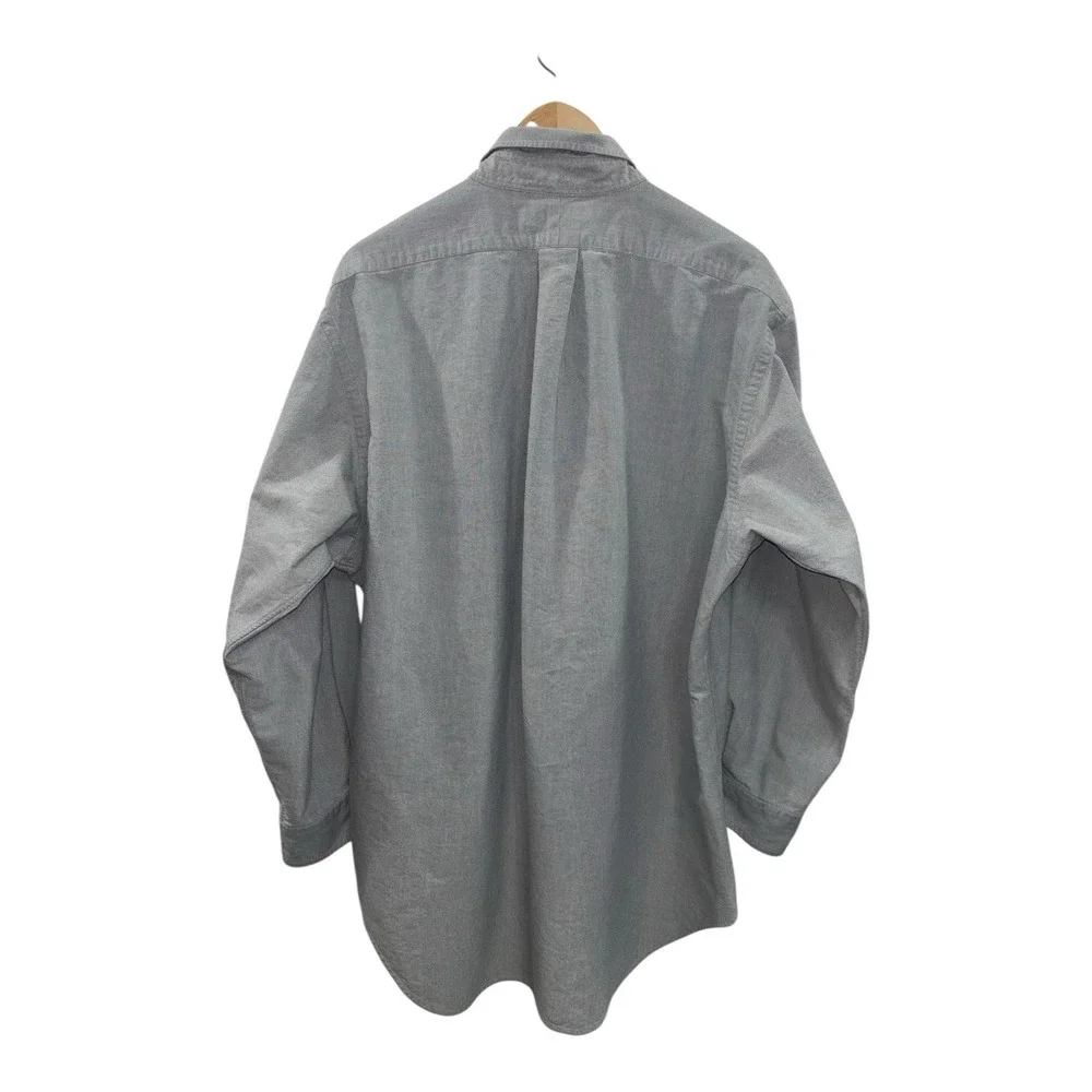 Polo Ralph Lauren Mens 16.5-33 L Gray Classic Fit 100% Cotton Button-Down Shirt‎